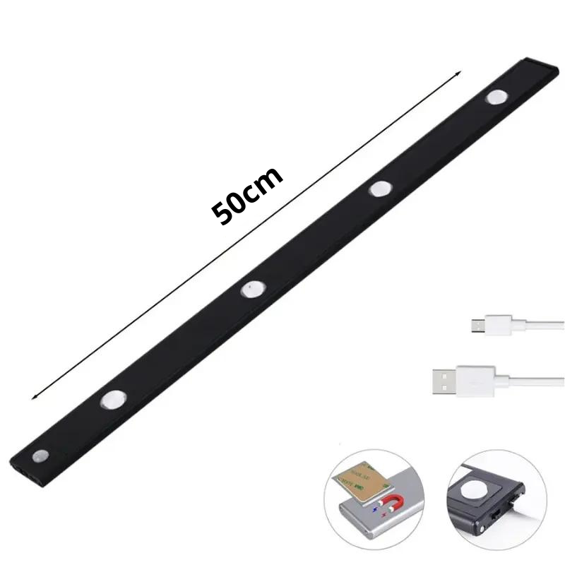 Lâmpada de 50cm LED Magnética com Sensor de Movimento da cor preta