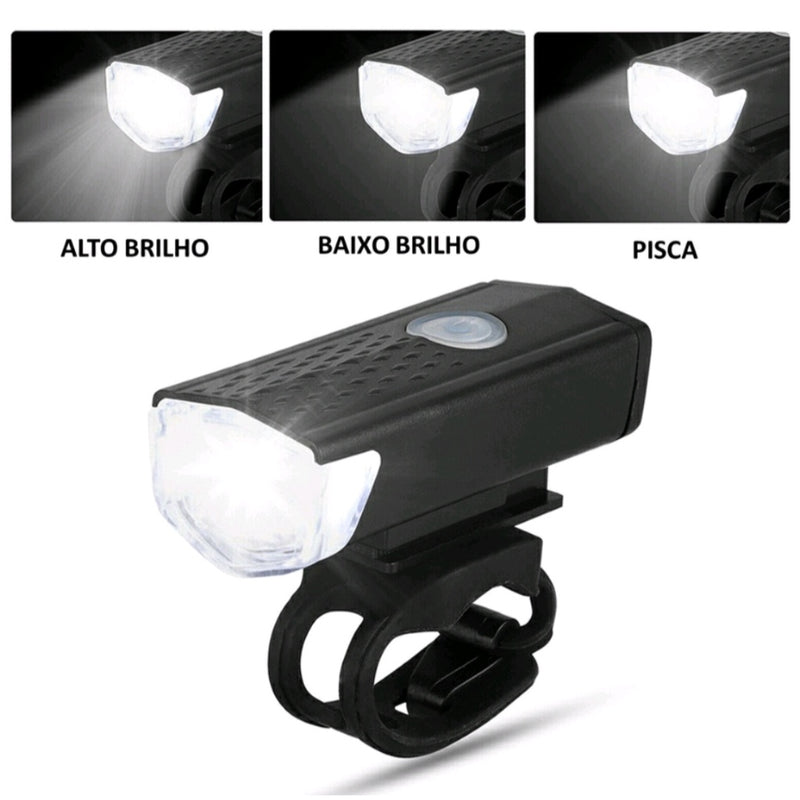 Kit Farol e Lanterna Para Bicicleta A Prova D'Água - Farol de Bicicleta