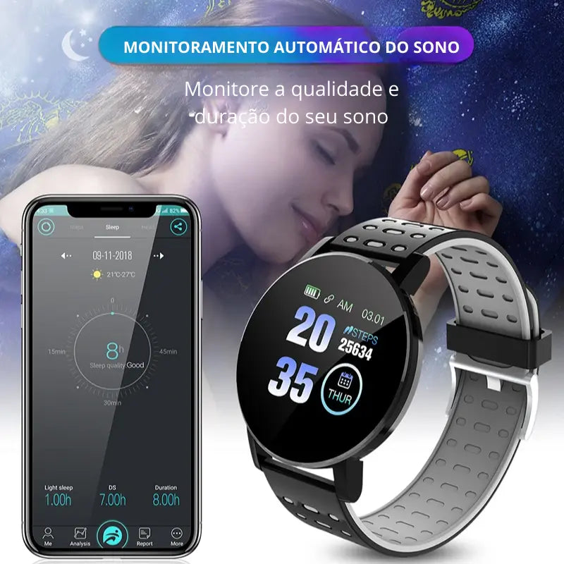 Smartwatch à Prova D'água com monitoramento de sono