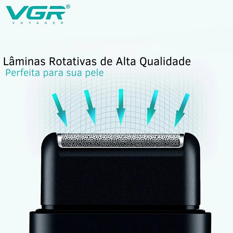 Barbeador Elétrico Profissional Masculino e Portátil - VGR V390