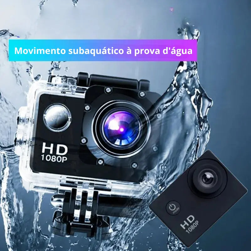 Câmera de Ação HD À Prova D'água Grande Angular - GoProVision com movimento subaquatico