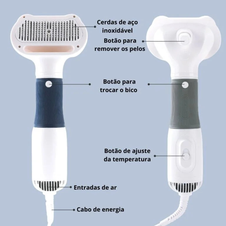 Escova Secadora Pet Banho e Tosa 2 em 1 - Fast Dry