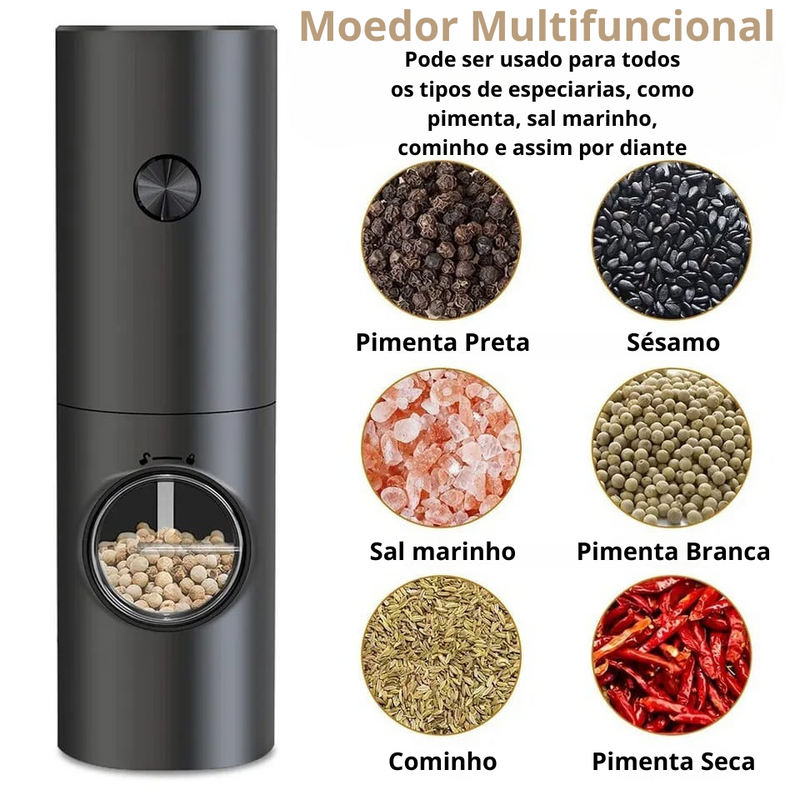 Moedor Elétrico Para Sal E Pimenta - 2 Peças