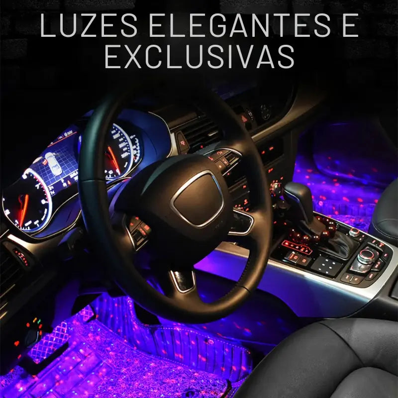 Kit 4 Led Interior do Carro RGB - Atmosfera Tech