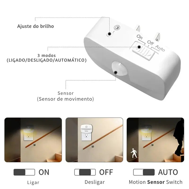 Lâmpada com Sensor de Presença Noturno Bivolt - Iluminação Inteligente