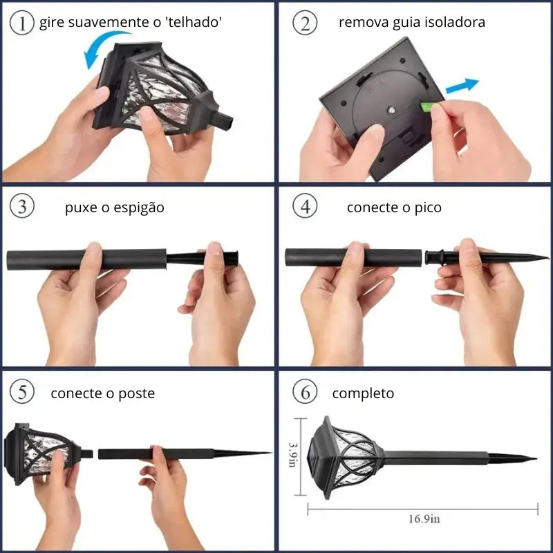 como usar a Lâmpada solar externa