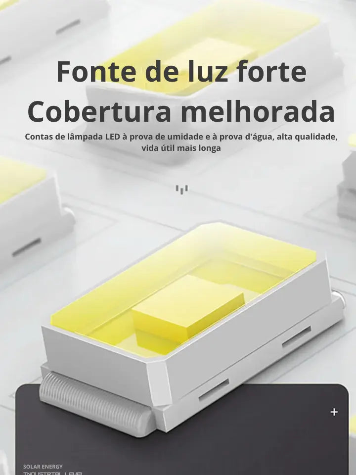 Lâmpada Solar Led À Prova D'água com Carregador de Celular