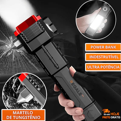 Lanterna Tática 4 em 1 Indestrutível com Powerbank - Militar Light