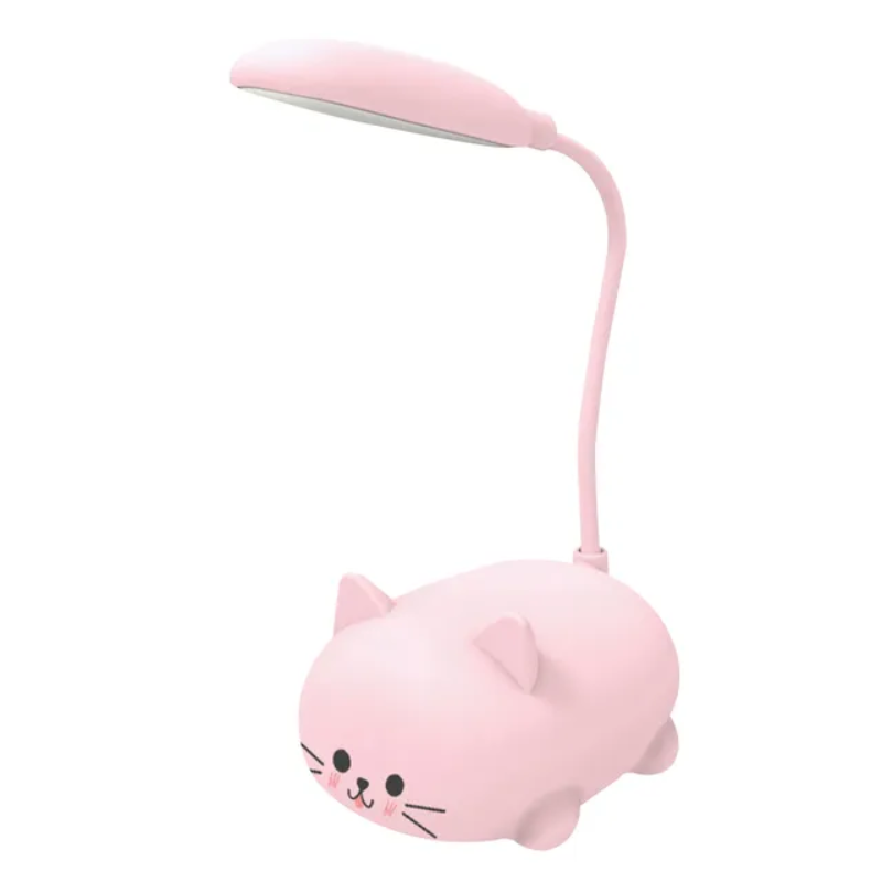 Luminária Abajur De Mesa Led Usb Portátil Mini Gato cor rosa