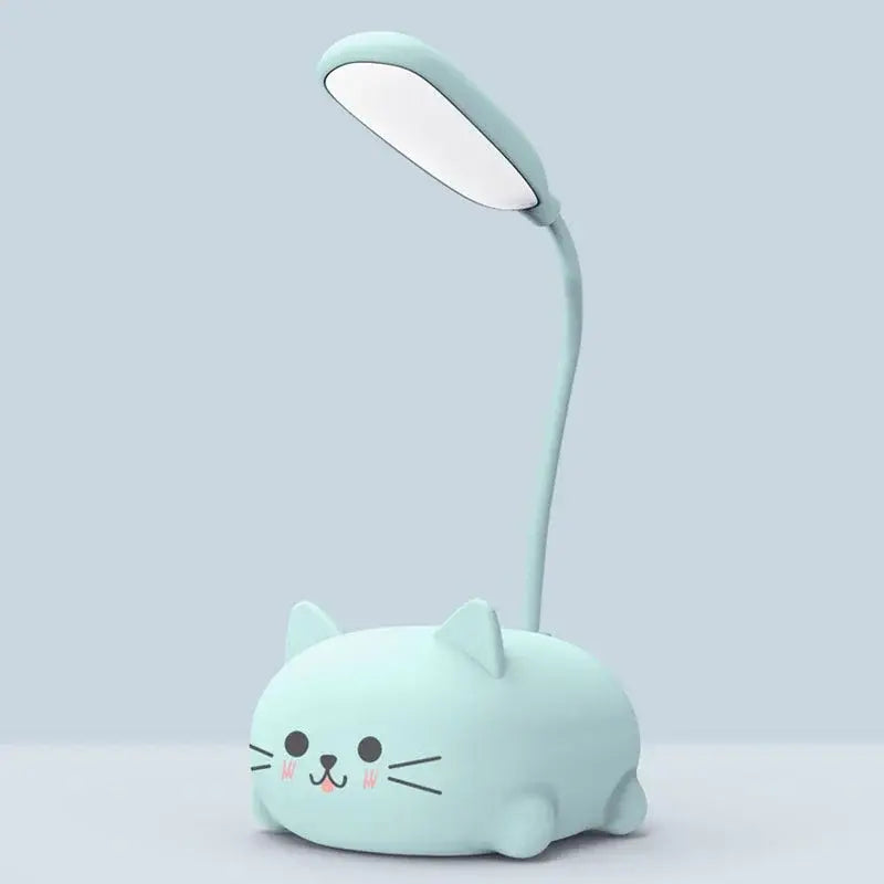 Luminária Abajur De Mesa Led Usb Portátil Mini Gato cor azul