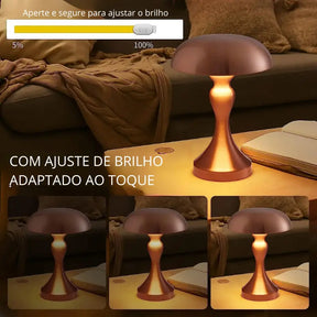 Luminária LED Abajur de Mesa Recarregável 3 Cores - SimpleTouch com ajuste de brilho adaptado ao toque