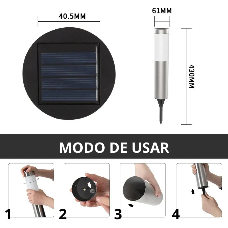 como usar Luminária LED Solar Externa À Prova D'água - GardenShine