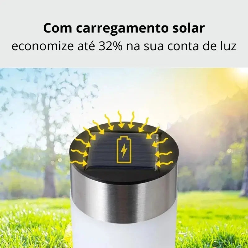 Luminária LED Solar Externa À Prova D'água GardenShine com carregamento solar para economia de energia