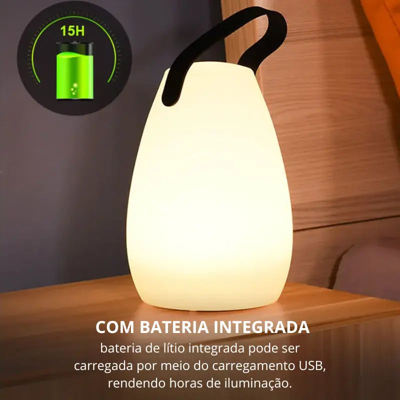 Luminária Portátil Sem Fio Recarregável Ecológica ForestLight com duração de até 15 horas ligado