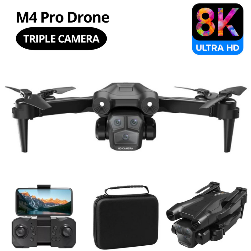 Drone Profissional com 3 Câmeras HD 8K - Rox M4 Triple + Brinde Exclusivo