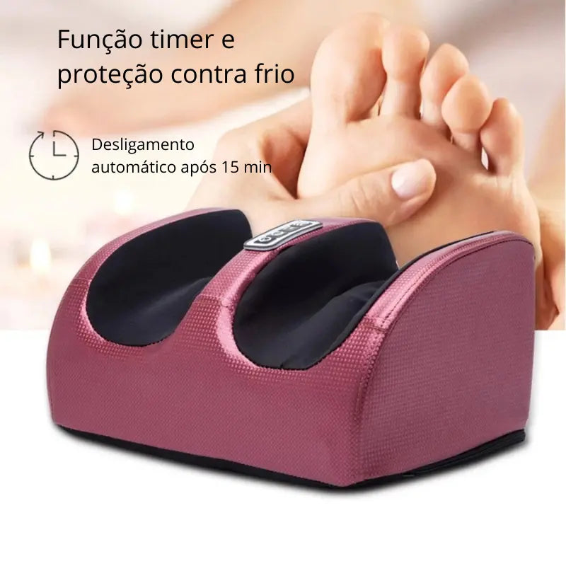 Massageador Pés Pernas Bivolt Terapia Shiatsu Aquecimento Massotech com função de timer de desligamento e proteção contra o frio