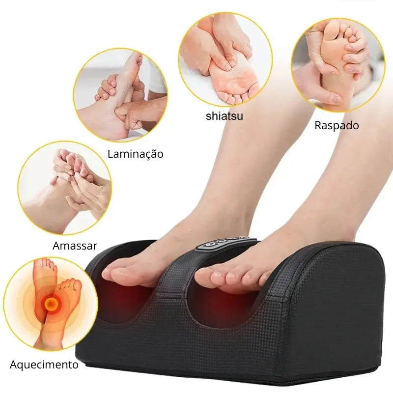 Massageador Bivolt com Aquecimento Massotech é perfeito para massagens de amassar, laminação, shiatsu, raspado para pernas e pes