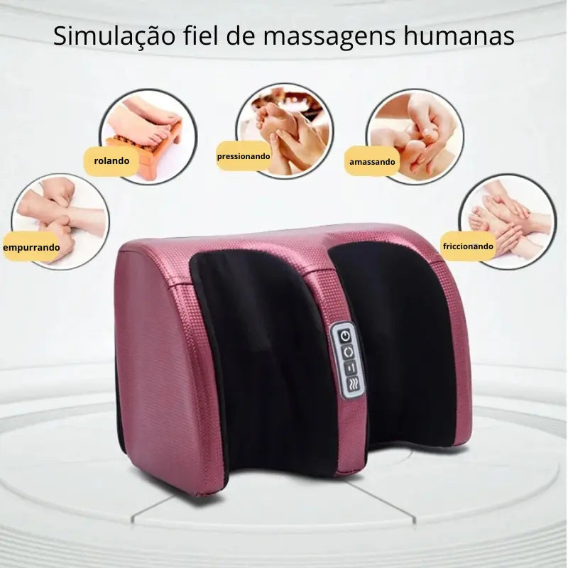 Massageador Pés Pernas Bivolt Terapia Shiatsu Aquecimento Massotech com simulação real de massagens humanas