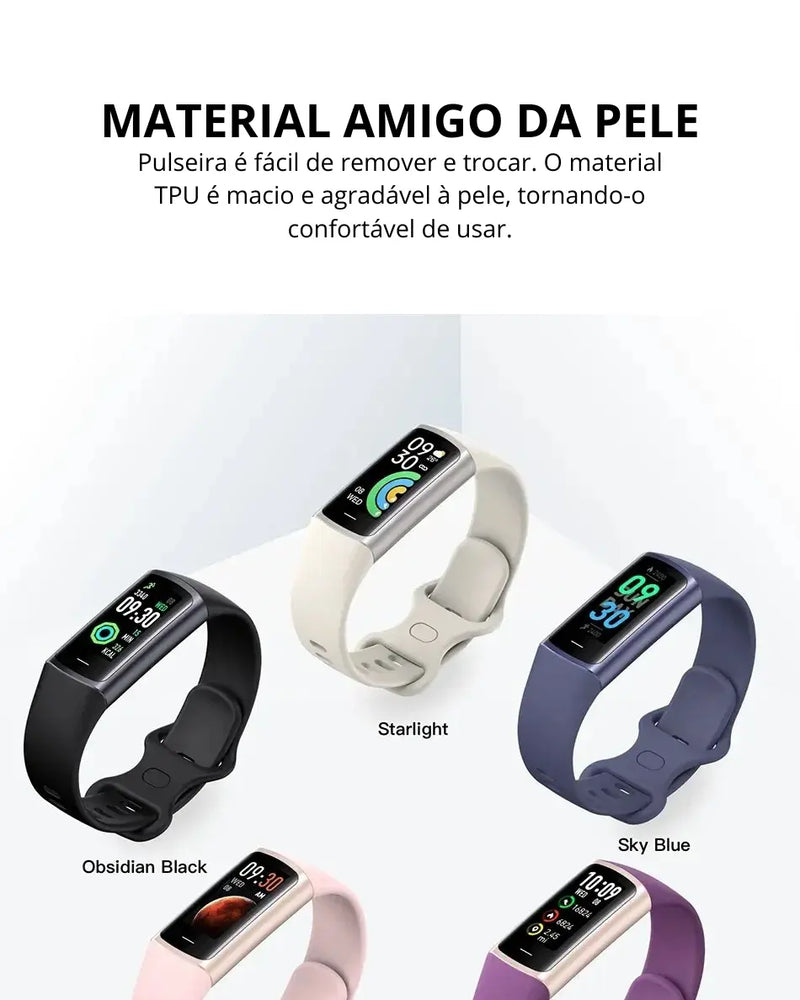 Smartwatch Relógio Inteligente À Prova D'água - Lige com material macio e agradável à pele