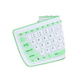 Teclado Portátil Dobrável de Silicone Impermeável verde