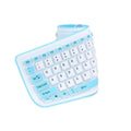 Teclado Portátil Dobrável de Silicone Impermeável azul