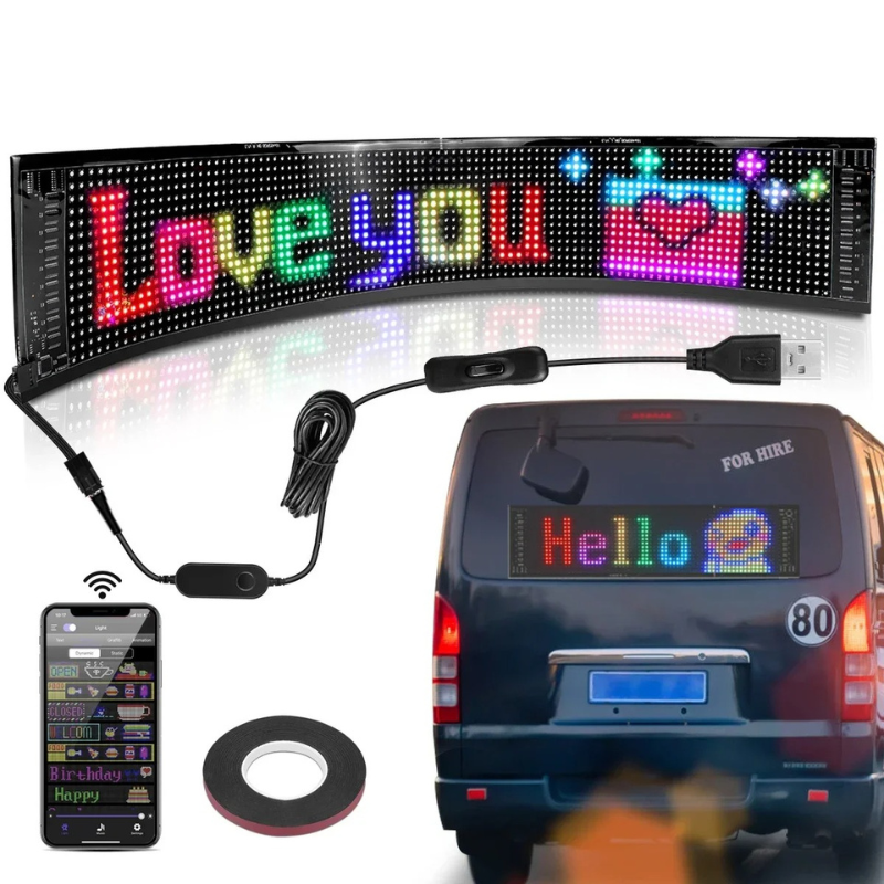 Painel Display para Carro LED À Prova D'Água Bluetooth