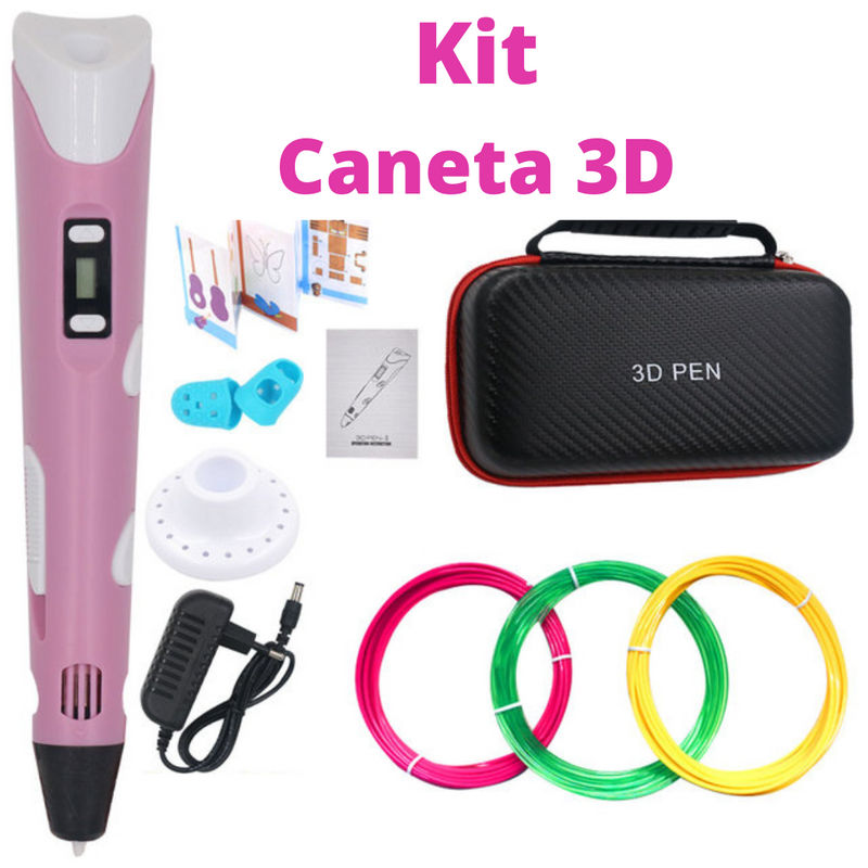 Kit Caneta Impressora 3D Infantil - Caneta 3D Pro