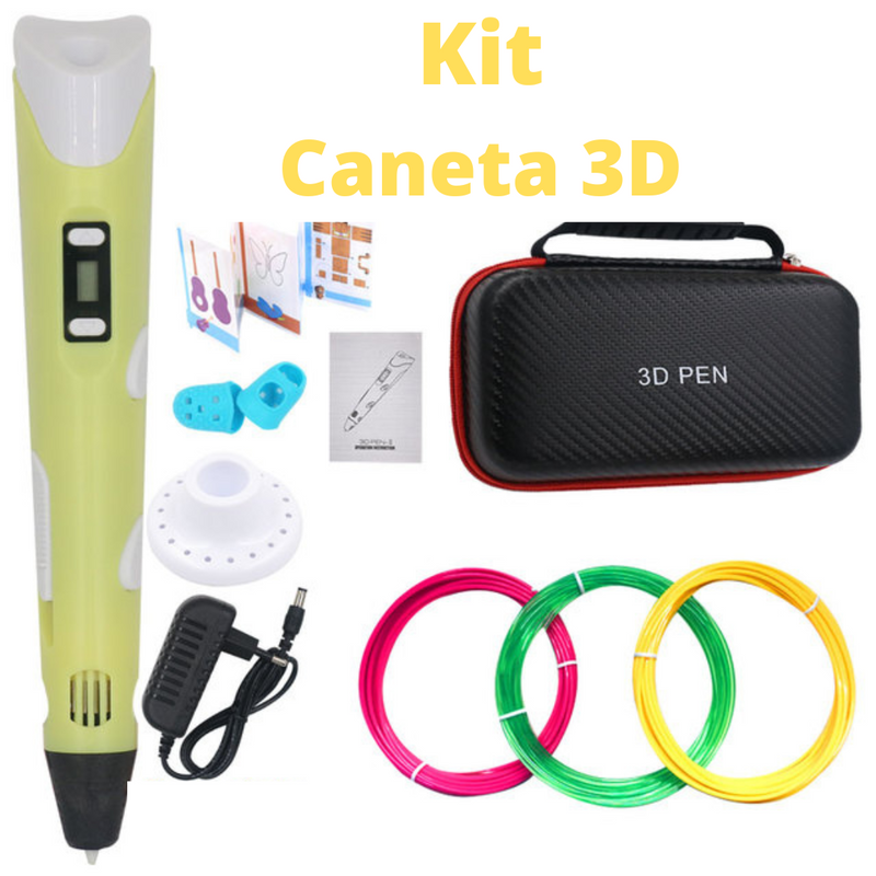 Kit Caneta Impressora 3D Infantil - Caneta 3D Pro