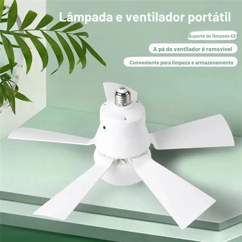 Ventilador de Teto Portátil LED 30w com Controle Remoto - Ventila Mais