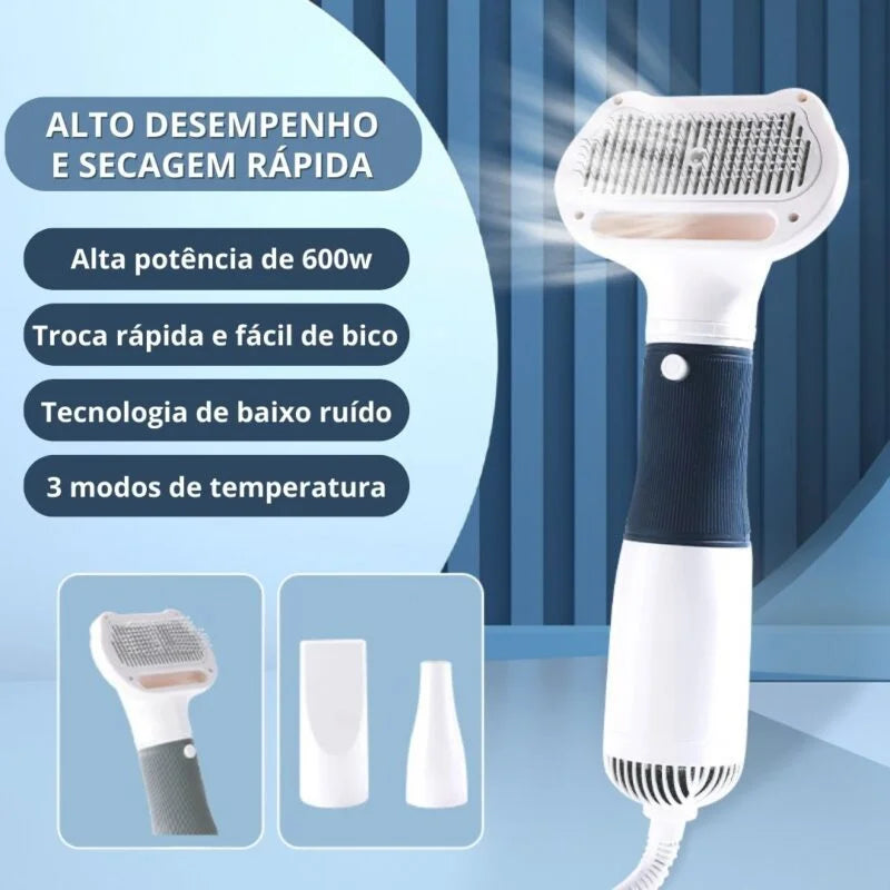 Escova Secadora Pet Banho e Tosa 2 em 1 - Fast Dry