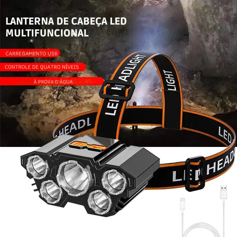 Lanterna de Cabeça LED Recarregável - Cave Light