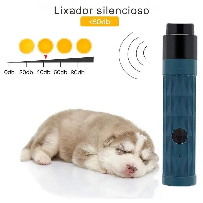 Lixador de Unha Pet Elétrico Silencioso - Lixa Pet+