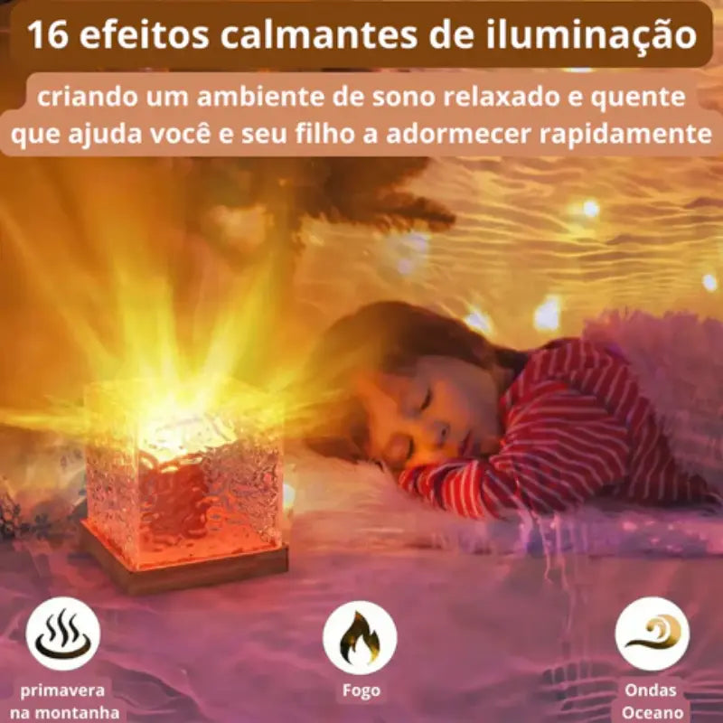 Luminária de Mesa Com Controle Remoto Projetor Oceano - AquaShine