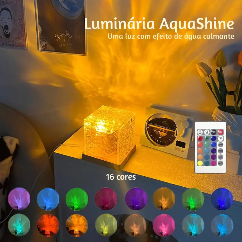 Luminária de Mesa Com Controle Remoto Projetor Oceano - AquaShine