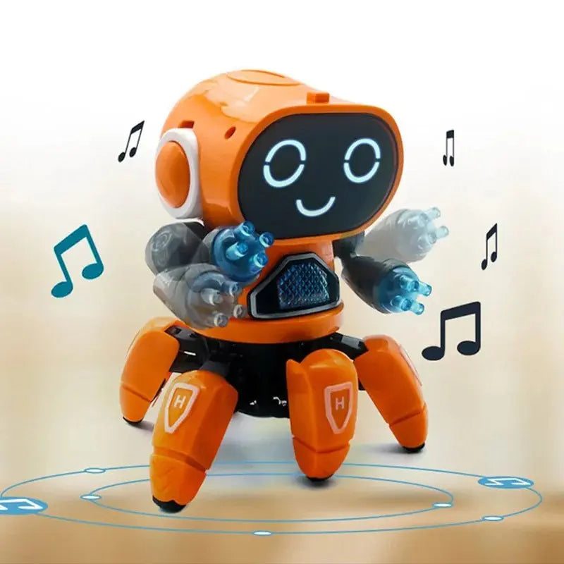 Robô Aranha Dançarino 6 Pernas Com Luz, Som E Movimento - BOT DANCE