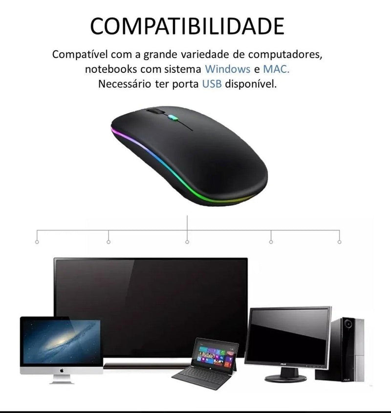 Mouse LED Bluetooth sem fio - Tech Ajuda